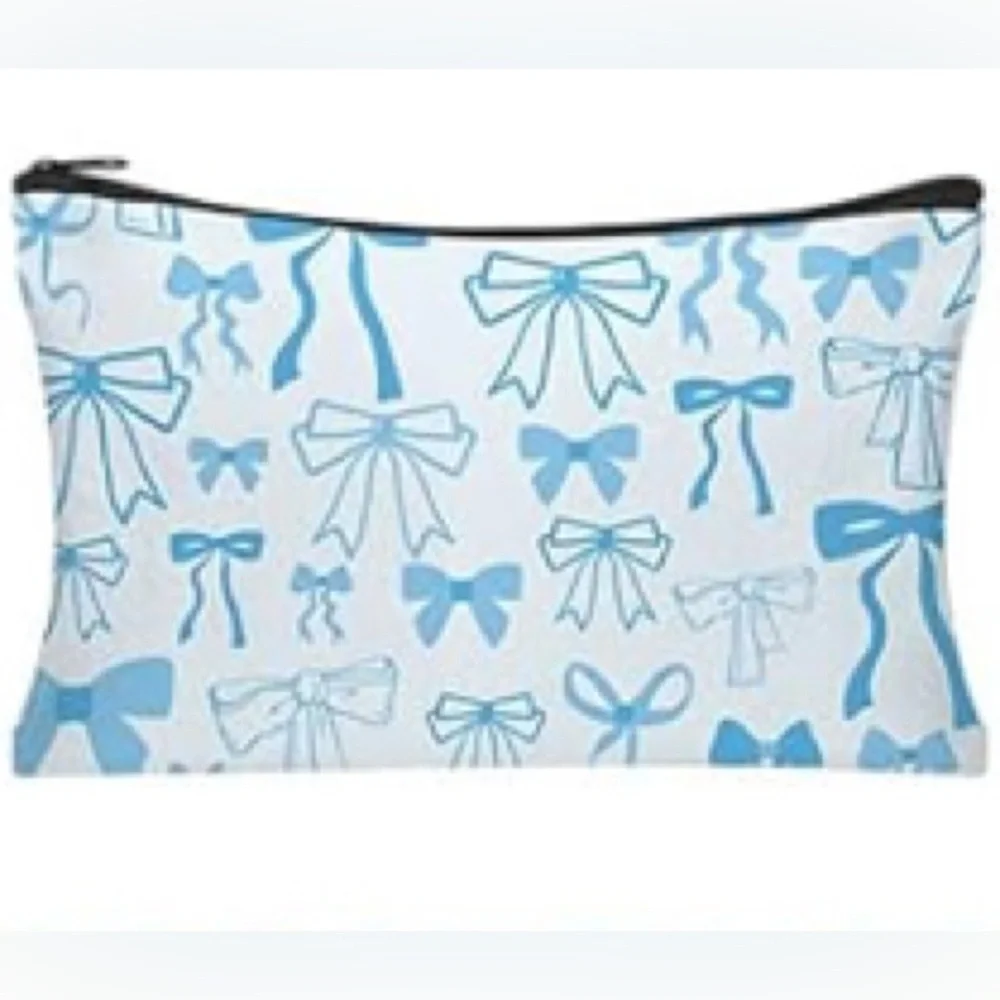 Blue Bow Makeup Bag